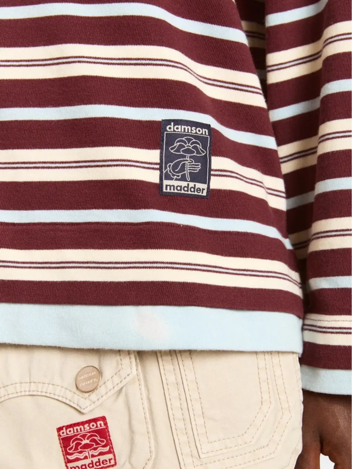 DAMSON MADDER Noah striped polo shirt - Red - 画像3
