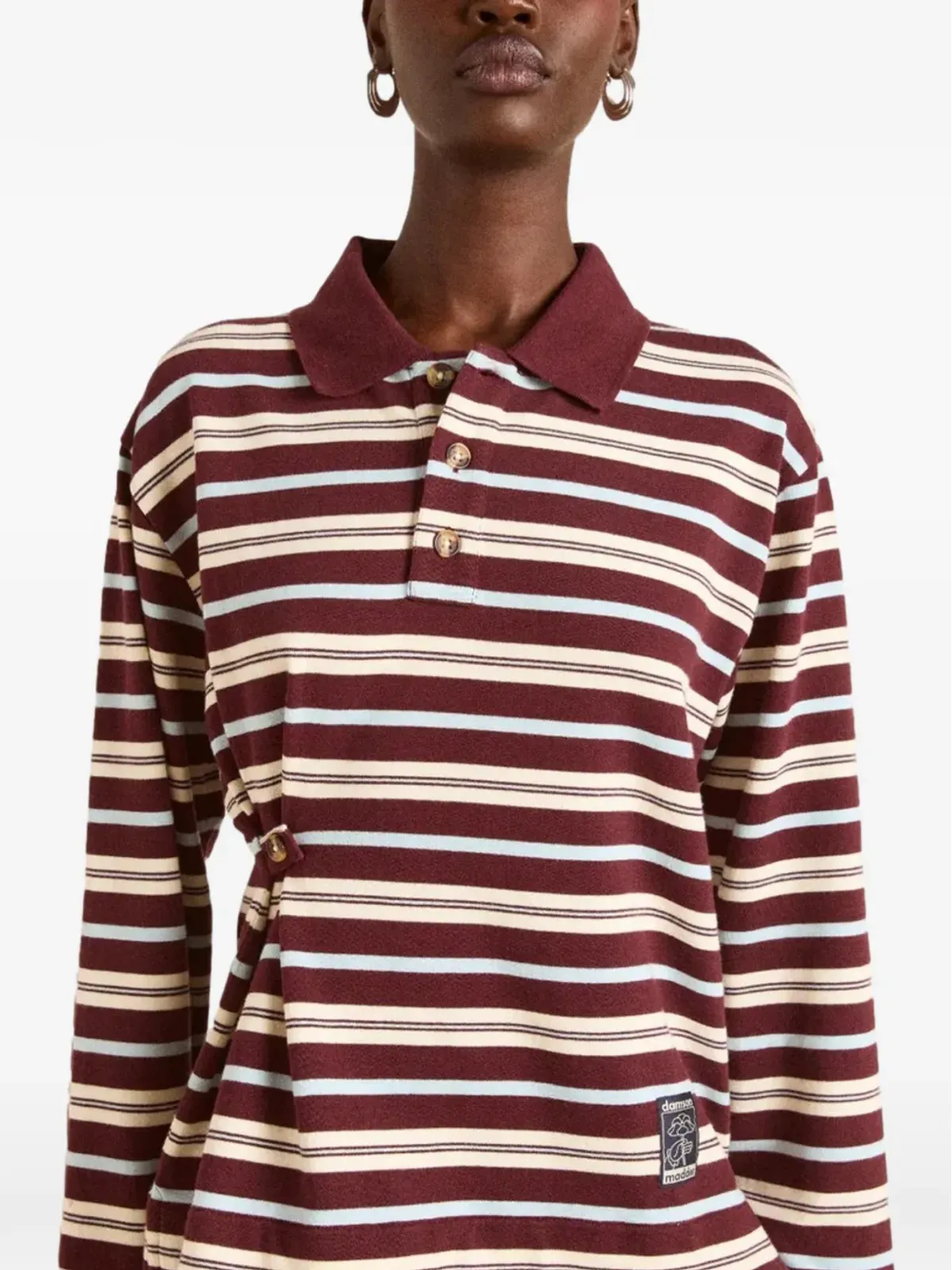 DAMSON MADDER Noah striped polo shirt - Red - 画像4