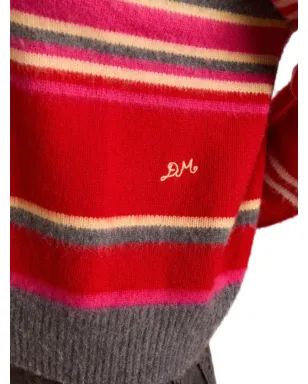 DAMSON MADDER striped V-neck sweater - Red - サムネイル3