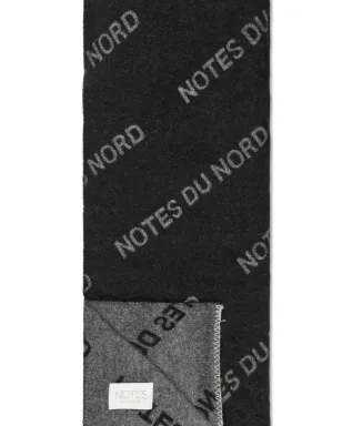 Notes du Nord ロゴ柄フリンジスカーフ - ブラック - サムネイル2