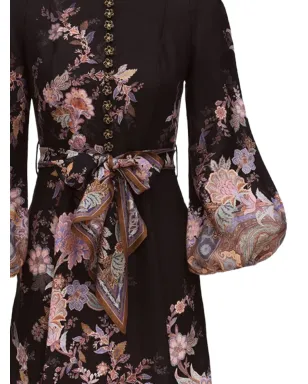 ZIMMERMANN 花柄プリント ボタンアップ ミディドレス - Black - サムネイル2