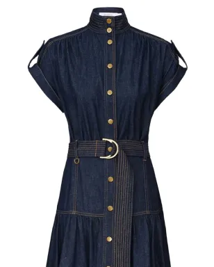 ZIMMERMANN ボタンアップベルト付きミディドレス - ブルー - サムネイル2
