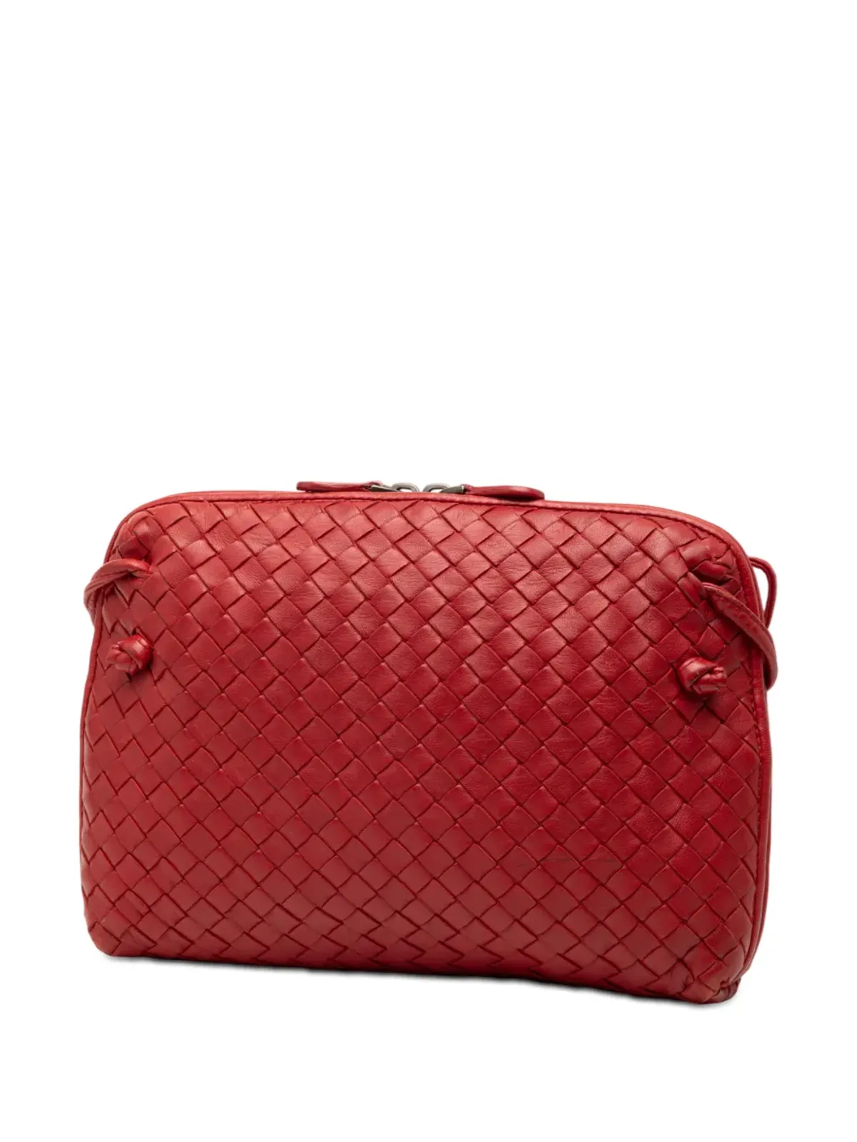 Bottega Veneta ビンテージ ナッパ・イントレッチャート ノディーニ クロスボディバッグ - レッド - 画像3