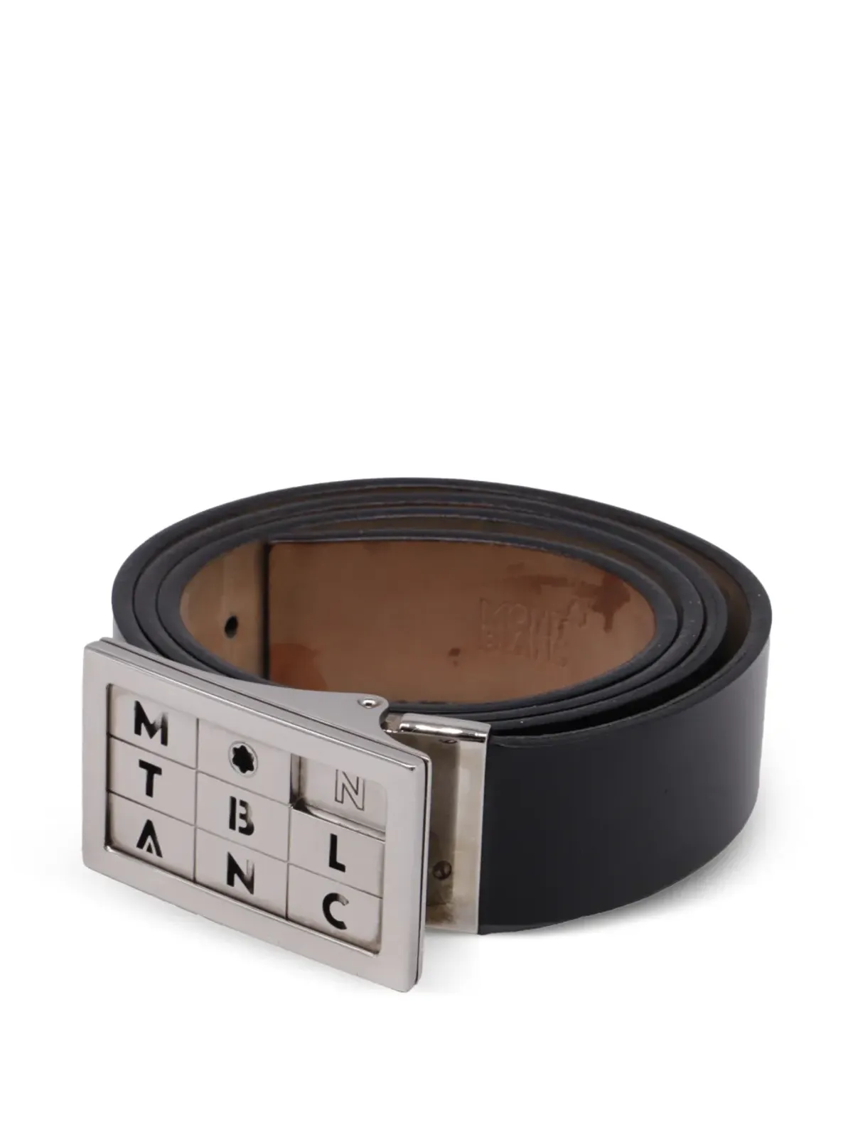 Montblanc logo-buckle leather belt - Black - 画像3