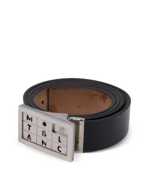 Montblanc logo-buckle leather belt - Black - サムネイル3