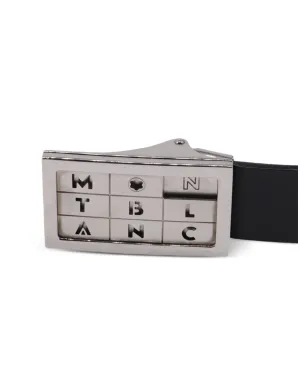 Montblanc logo-buckle leather belt - Black - サムネイル4