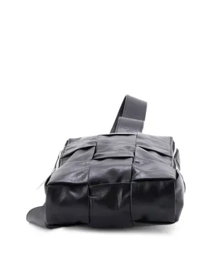 Bottega Veneta ビンテージ カセット・スリング・マキシ・イントレッチァート・レザー・クロスボディバッグ - ブラック - サムネイル3