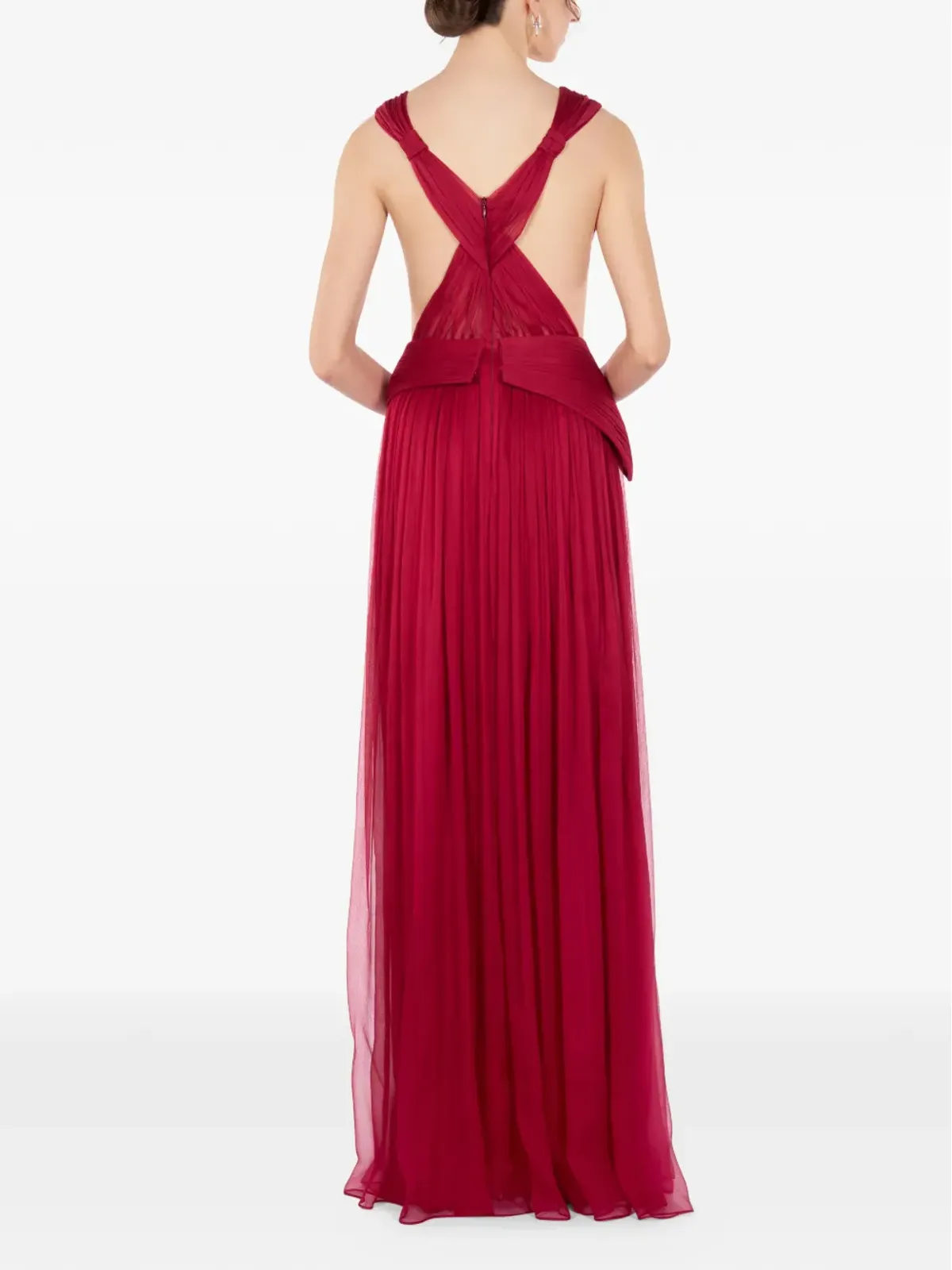 IMROSKA Imroska 32 Iris V-neck maxi dress - Red - 画像4