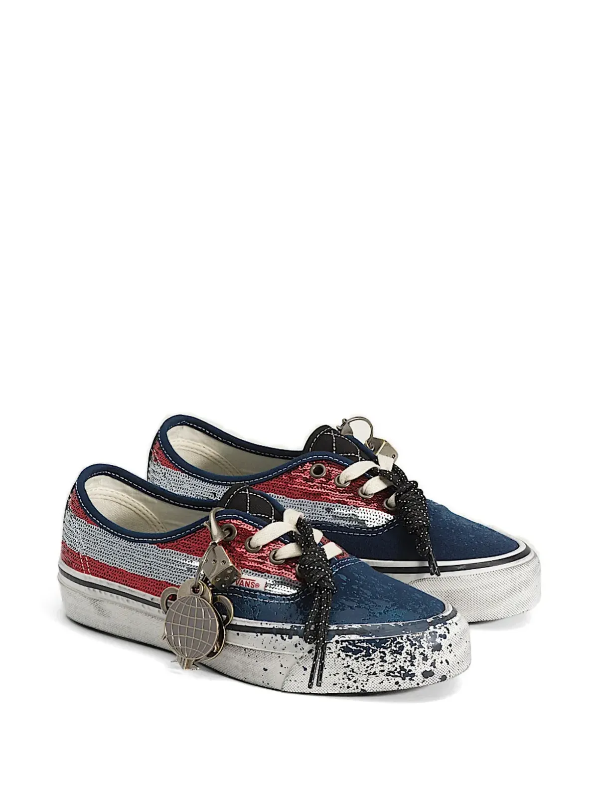 Vans プレミアム オーセンティック ストライプスニーカー ブルー - 画像2