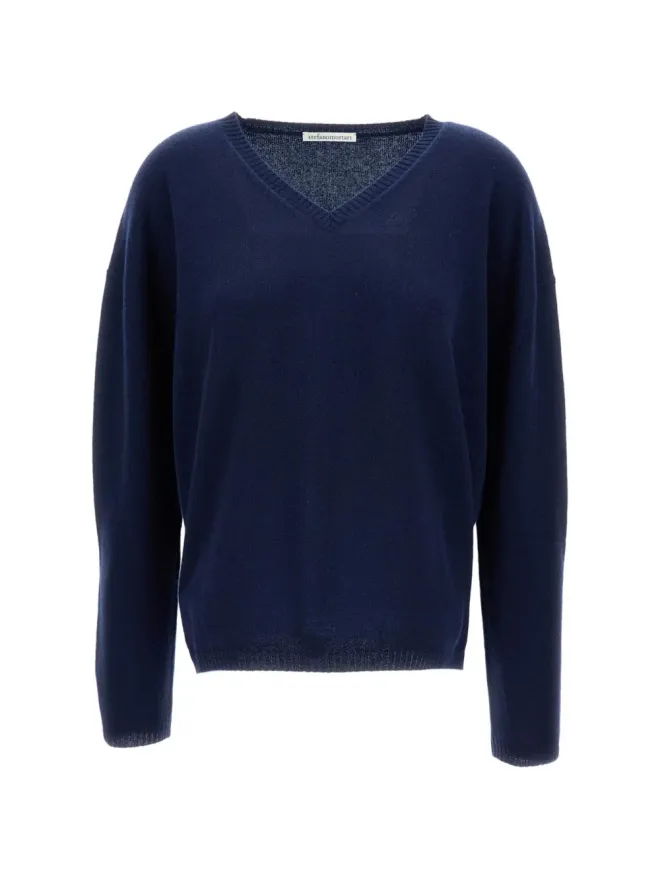 M.S.M. M.S.M. ribbed-hem V-neck sweater - Blueの商品画像