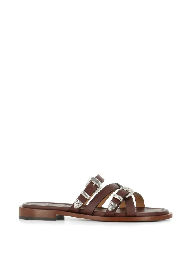 Sartore Sartore バックルストラップ フラットサンダル ブラウンの商品画像