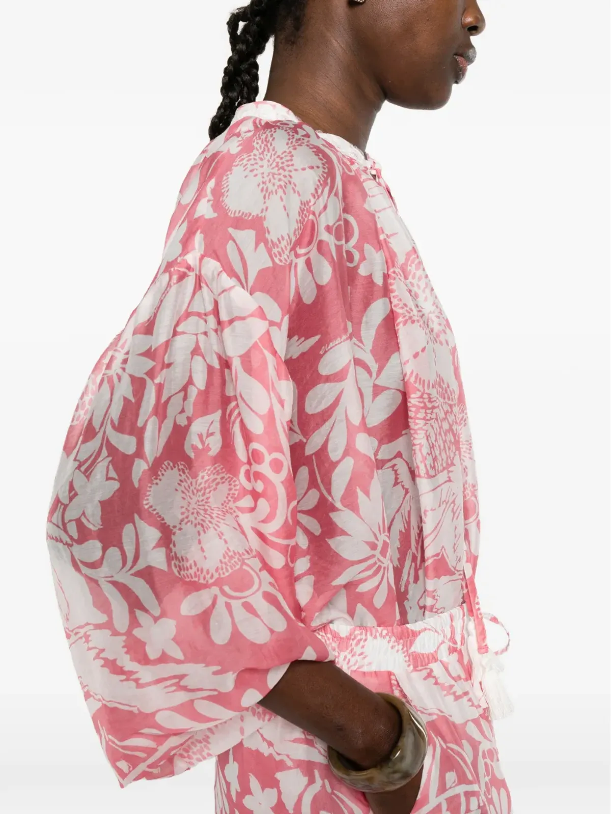 ERMANNO FIRENZE floral-print blouse - Pink - 画像5