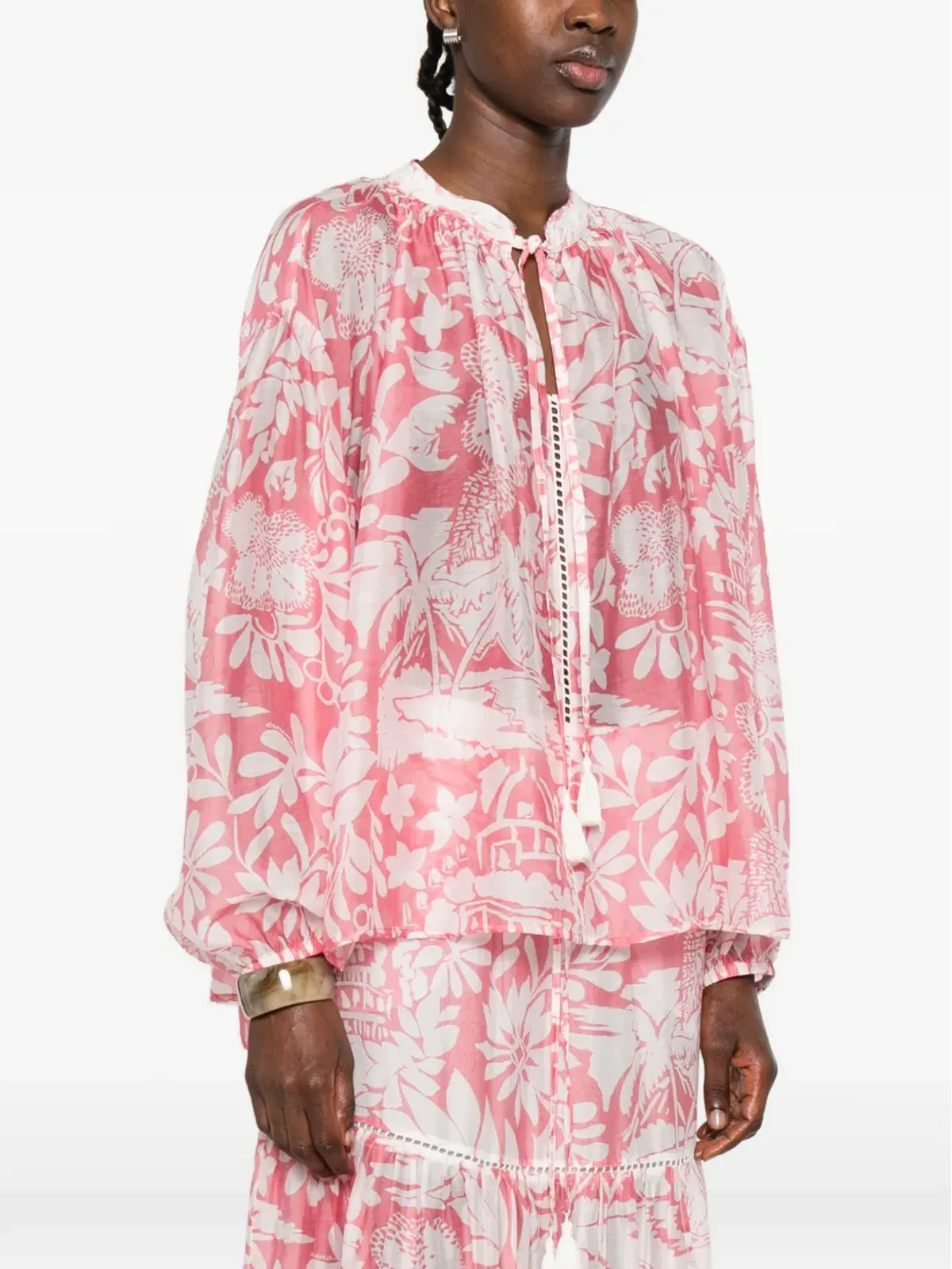 ERMANNO FIRENZE floral-print blouse - Pink - 画像3