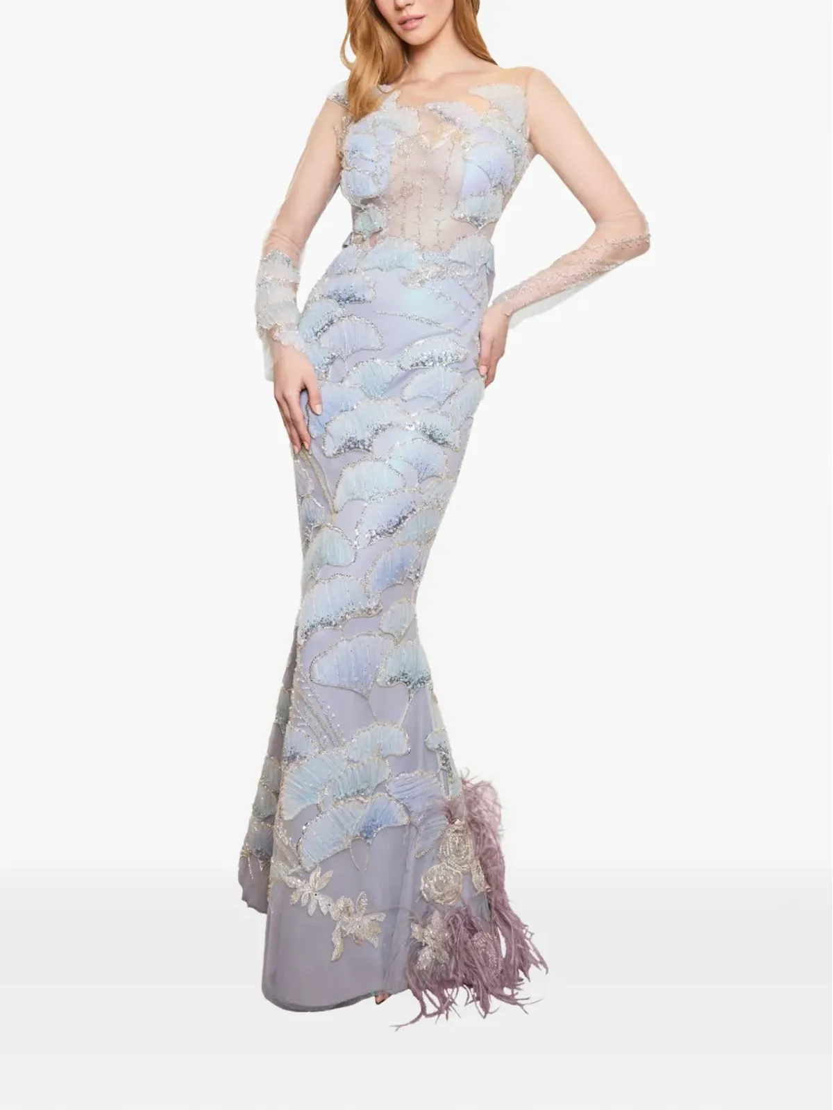 IMROSKA Maria Calla beaded maxi dress - Purple - 画像2