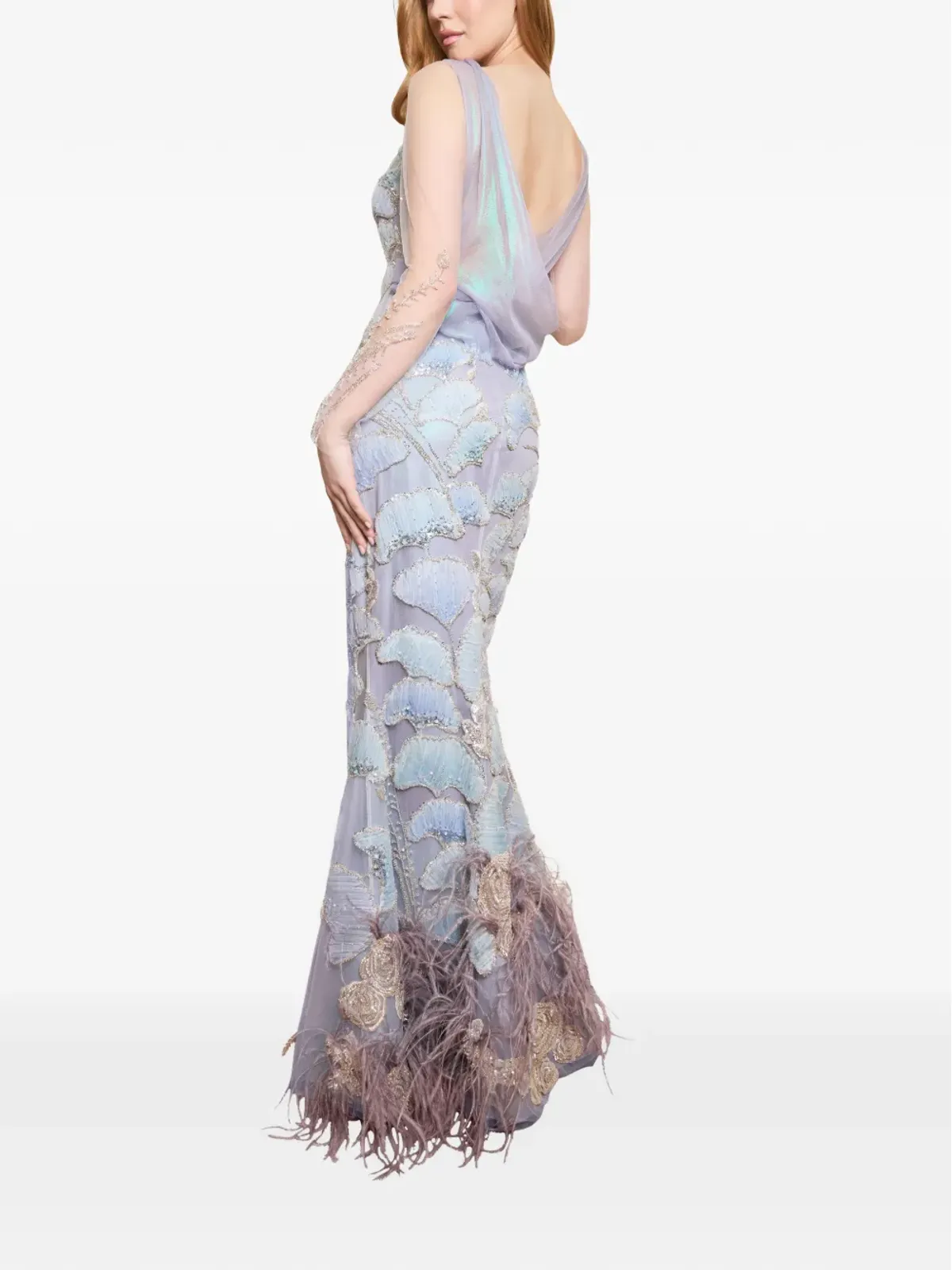 IMROSKA Maria Calla beaded maxi dress - Purple - 画像3