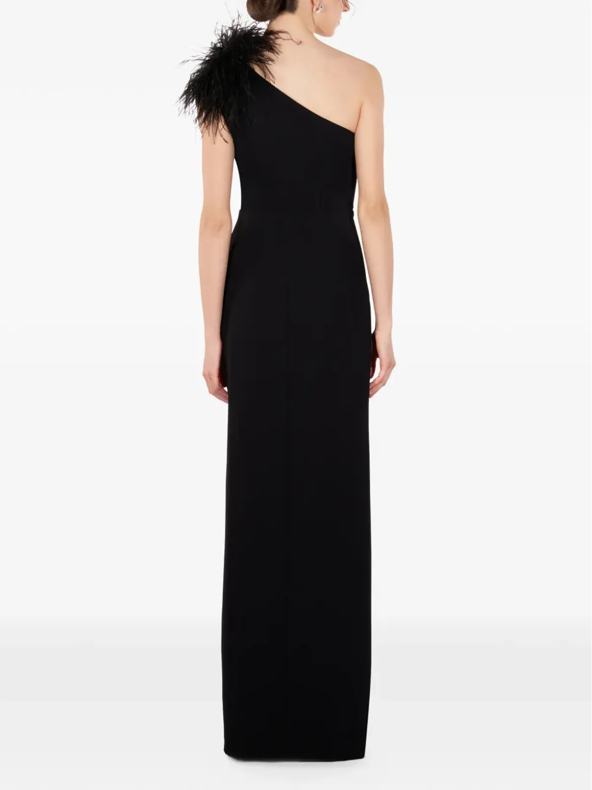 IMROSKA Imroska 16 feather-detail one-shoulder maxi dress - 画像4