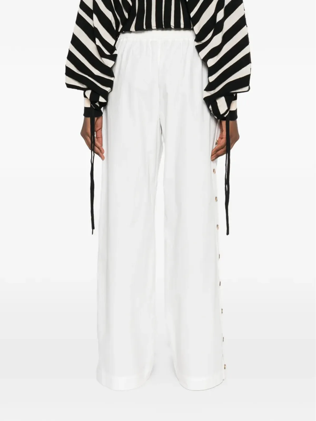 ZIMMERMANN サイドボタン・ドローストリングパンツ - ホワイト - 画像4
