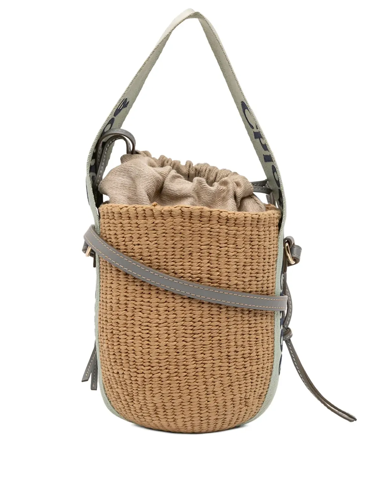 Chloé ビンテージ 2023 ラフィア ドローストリング ウッディ バスケットバッグ サッチェル - ブラウン - 画像1