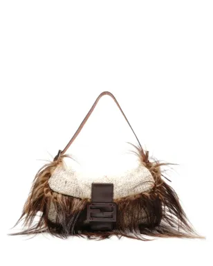 Fendi Pre-Owned 2000年代ニットショルダーバッグ（ブラウン） - サムネイル1