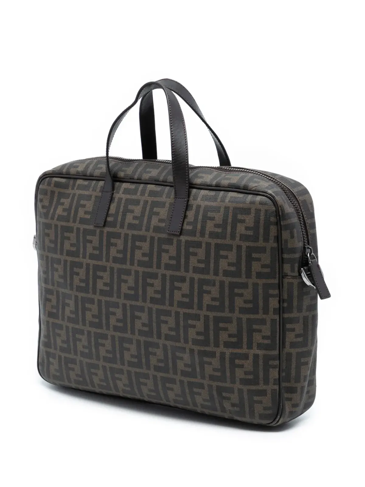 Fendi Pre-Owned ズッカ コーテッドキャンバス ビジネスバッグ ブラウン - 画像3