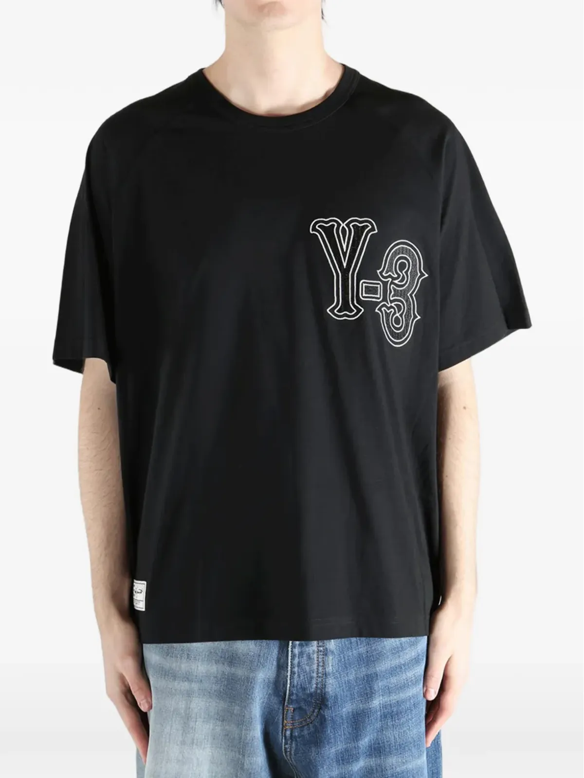 Y-3 エンブロイダード コットン Tシャツ（ブラック） - 画像2