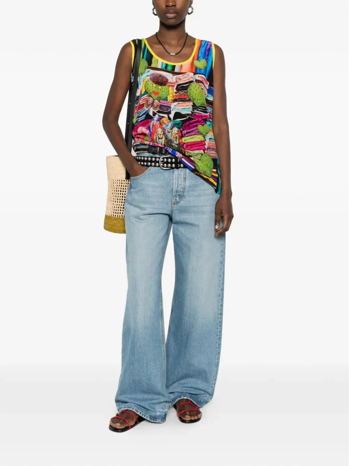 The Artistylist Cactus printed tank top - Blue - 画像2