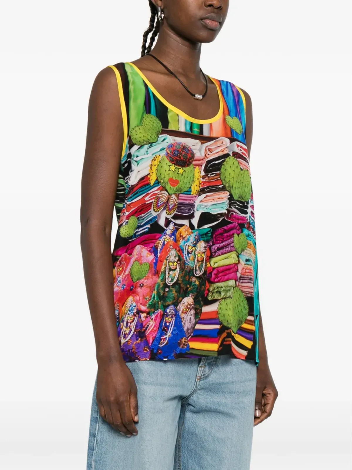 The Artistylist Cactus printed tank top - Blue - 画像3