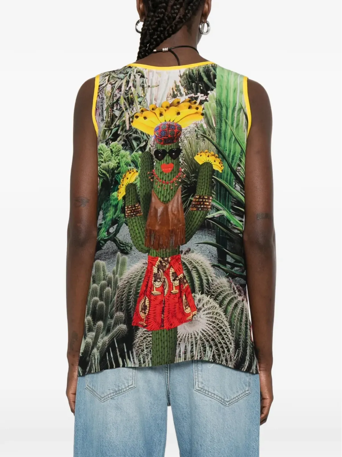 The Artistylist Cactus printed tank top - Blue - 画像4