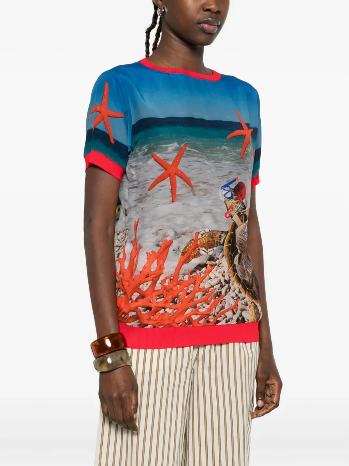 The Artistylist ヒトデ柄プリントTシャツ - 画像3