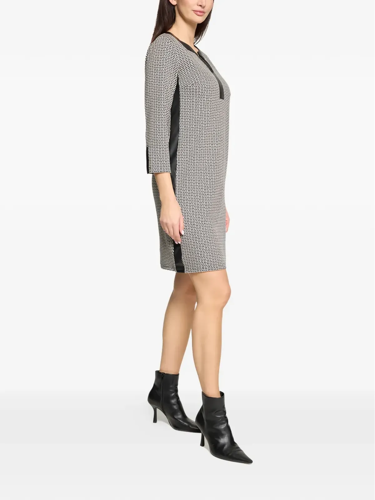 Betty Barclay V-neck mini dress - Neutrals - 画像3