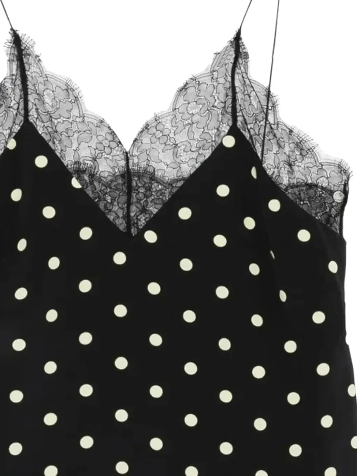 Francoise Pinton - Paris polka dot lace camisole - Black - 画像2