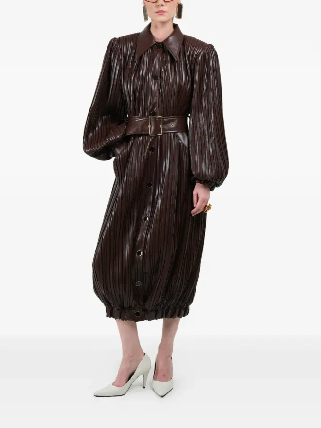 Rowen Rose Rowen Rose プリーツ入り ロング ボマーコートの商品画像