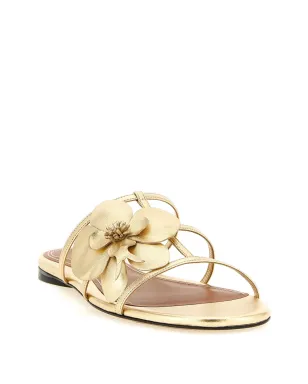 ZIMMERMANN laminated leather floral slides - Gold - サムネイル2