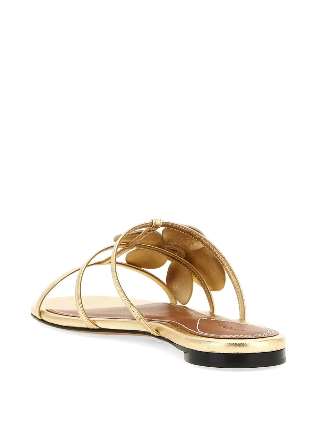 ZIMMERMANN laminated leather floral slides - Gold - 画像3