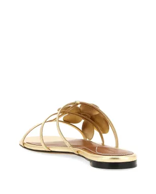ZIMMERMANN laminated leather floral slides - Gold - サムネイル3