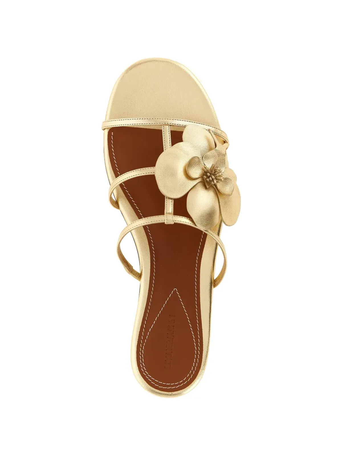 ZIMMERMANN laminated leather floral slides - Gold - 画像4