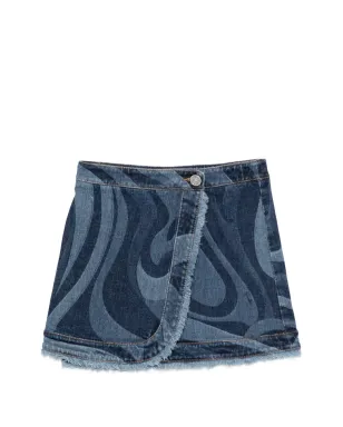 PUCCI Junior フレイドスワールデニムスカート - サムネイル1