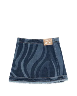 PUCCI Junior フレイドスワールデニムスカート - サムネイル2