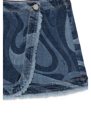 PUCCI Junior フレイドスワールデニムスカート - サムネイル3