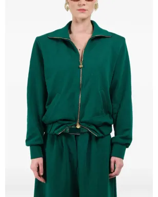 Rowen Rose straight zip sweatshirt - Green - サムネイル1