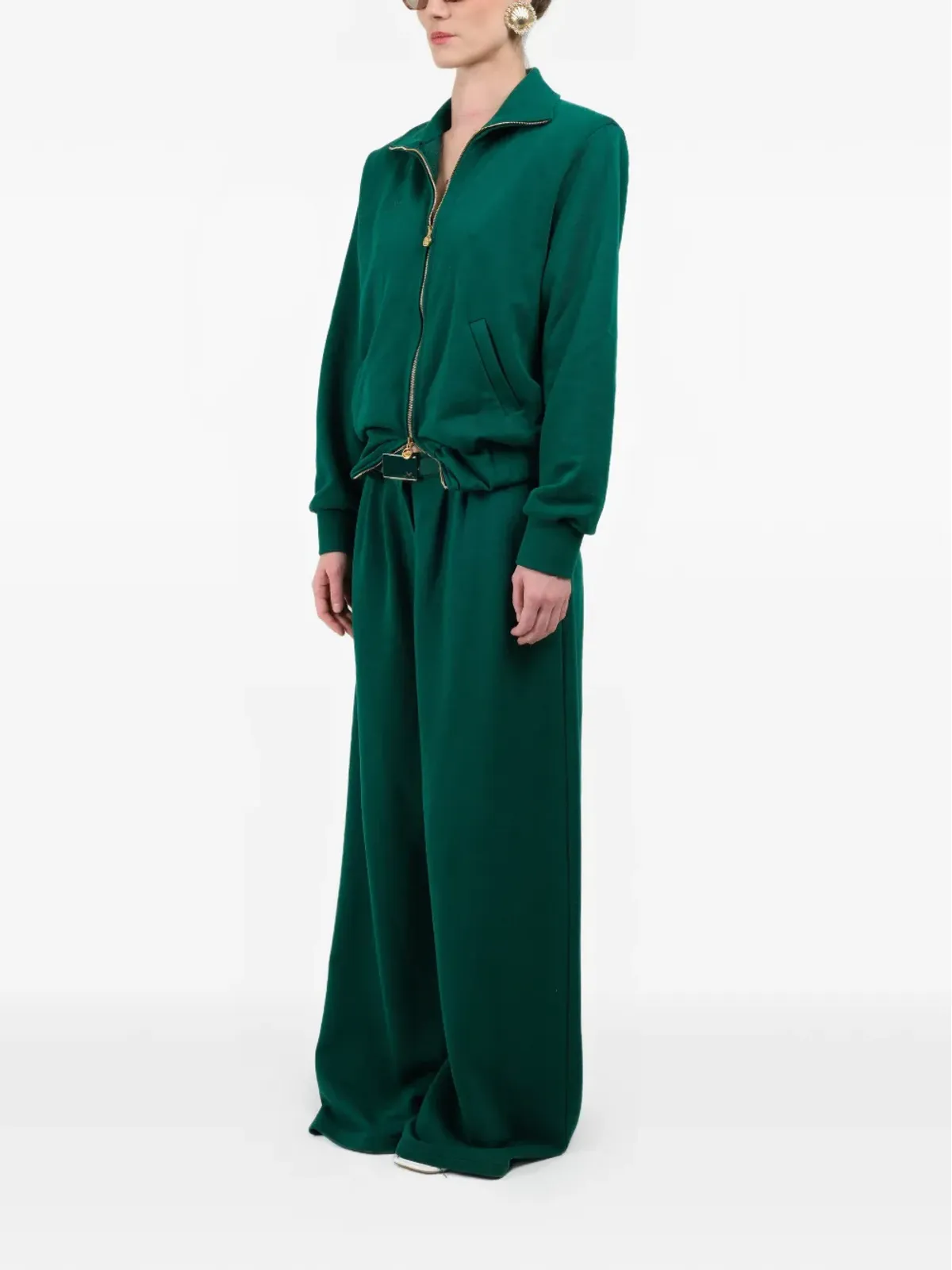 Rowen Rose straight zip sweatshirt - Green - 画像3