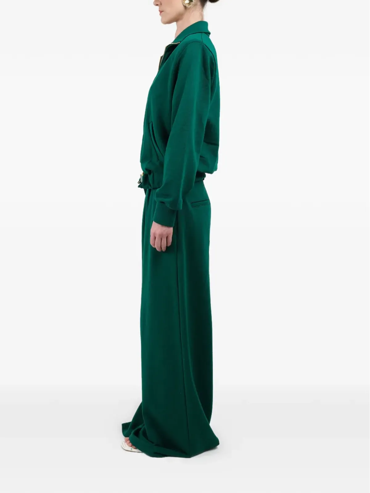 Rowen Rose straight zip sweatshirt - Green - 画像4