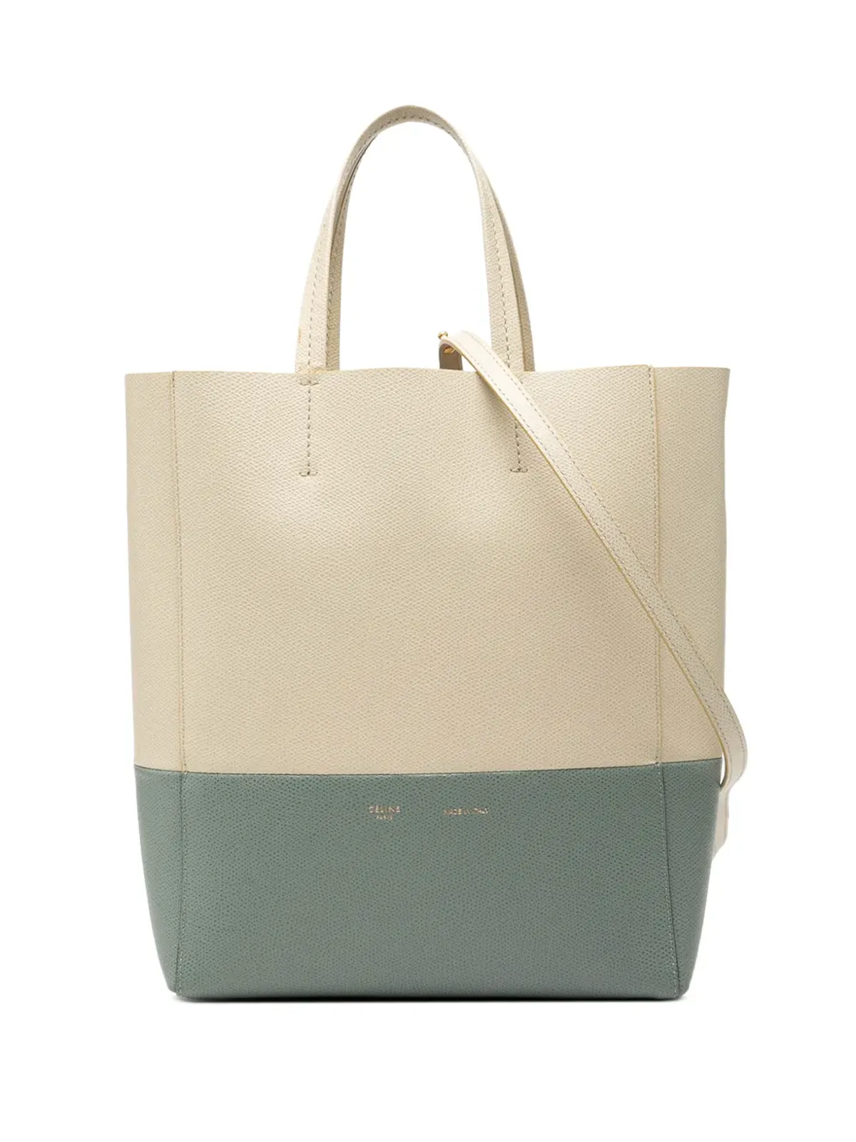 Celine ビンテージ バイカラー カーフスキン バーティカル カバス トート サッチェル - ブルー - 画像1