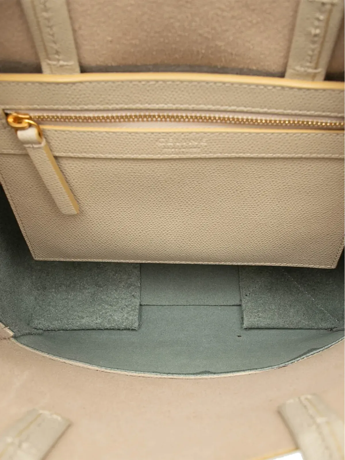 Celine ビンテージ バイカラー カーフスキン バーティカル カバス トート サッチェル - ブルー - 画像5
