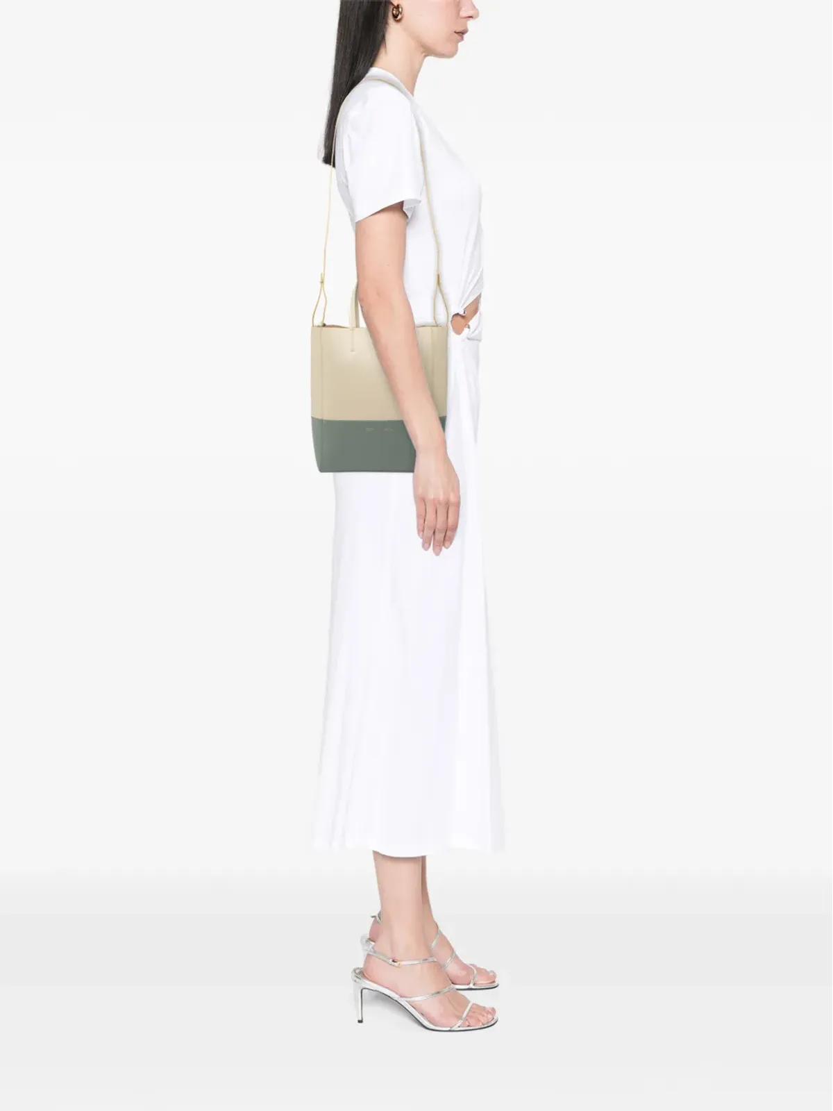 Celine ビンテージ バイカラー カーフスキン バーティカル カバス トート サッチェル - ブルー - 画像2