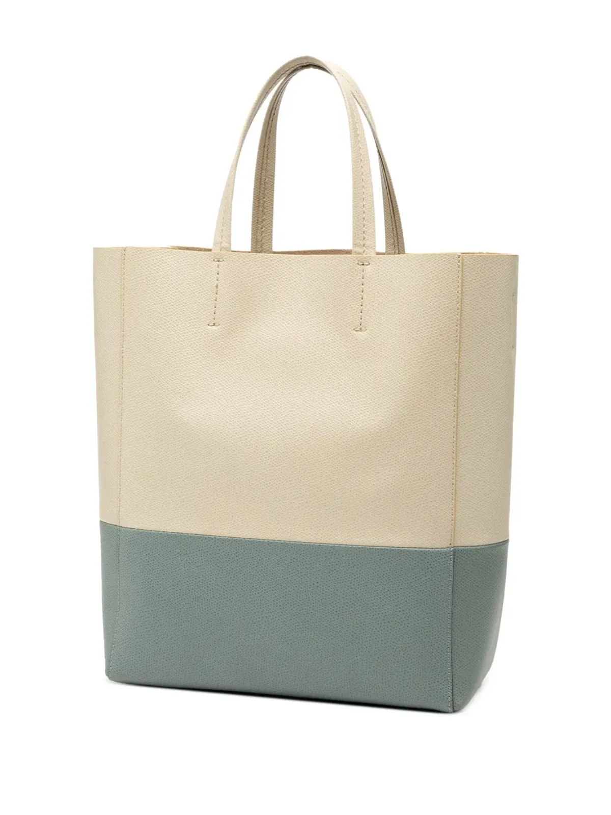 Celine ビンテージ バイカラー カーフスキン バーティカル カバス トート サッチェル - ブルー - 画像3