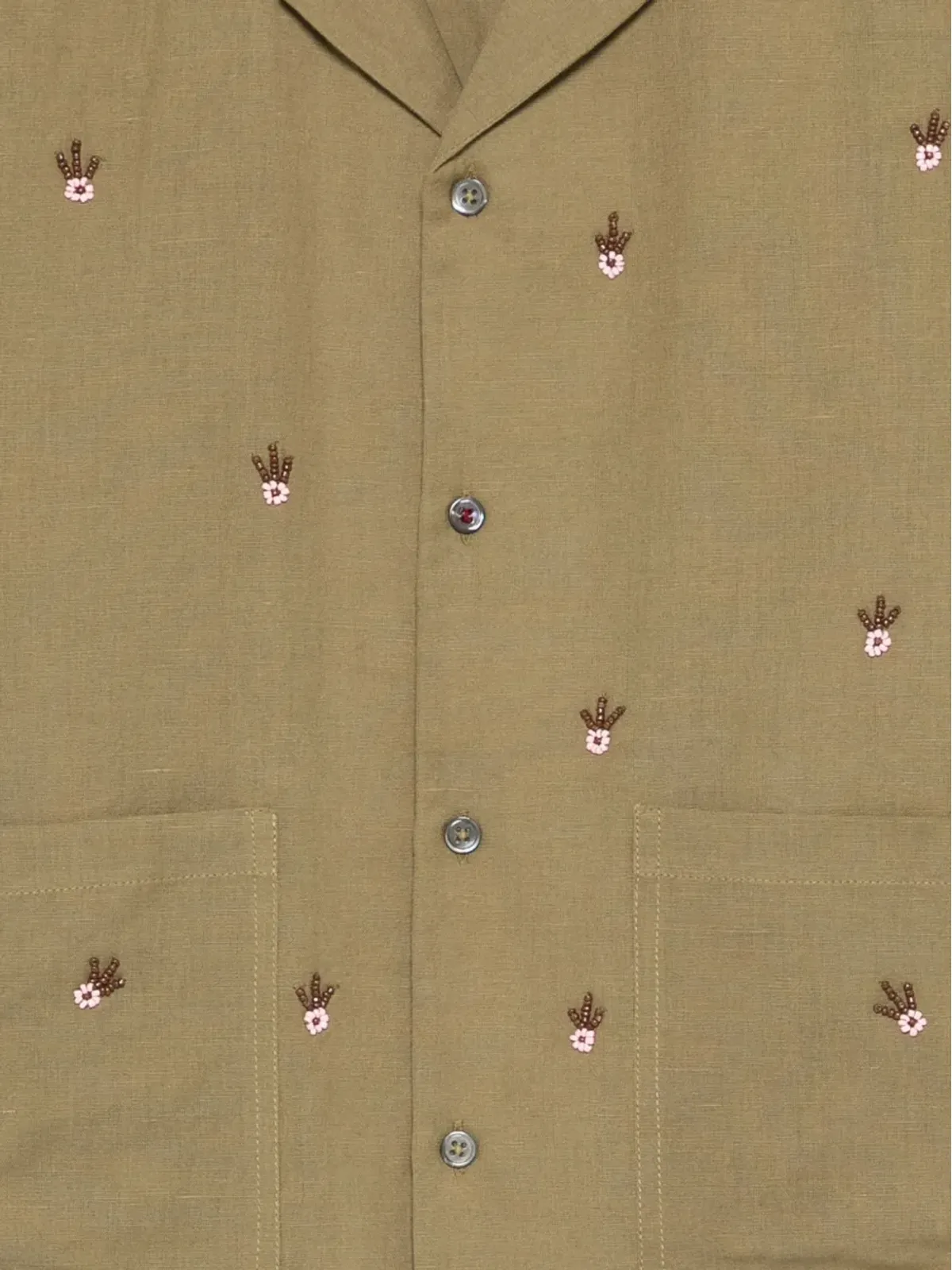 Baziszt ヘム刺繍シャツ - 画像3