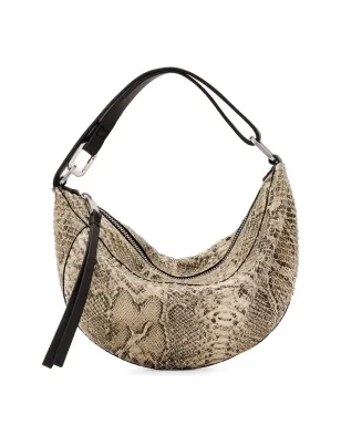 AllSaints Luna 蛇皮風ジップショルダーバッグ - ネュートラル - サムネイル5