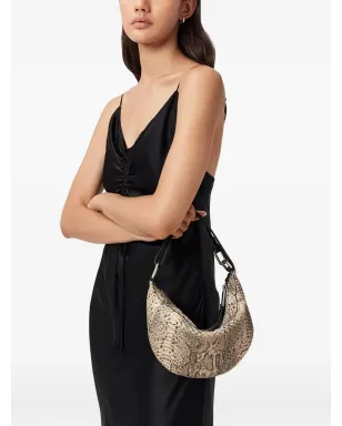 AllSaints Luna 蛇皮風ジップショルダーバッグ - ネュートラル - サムネイル2