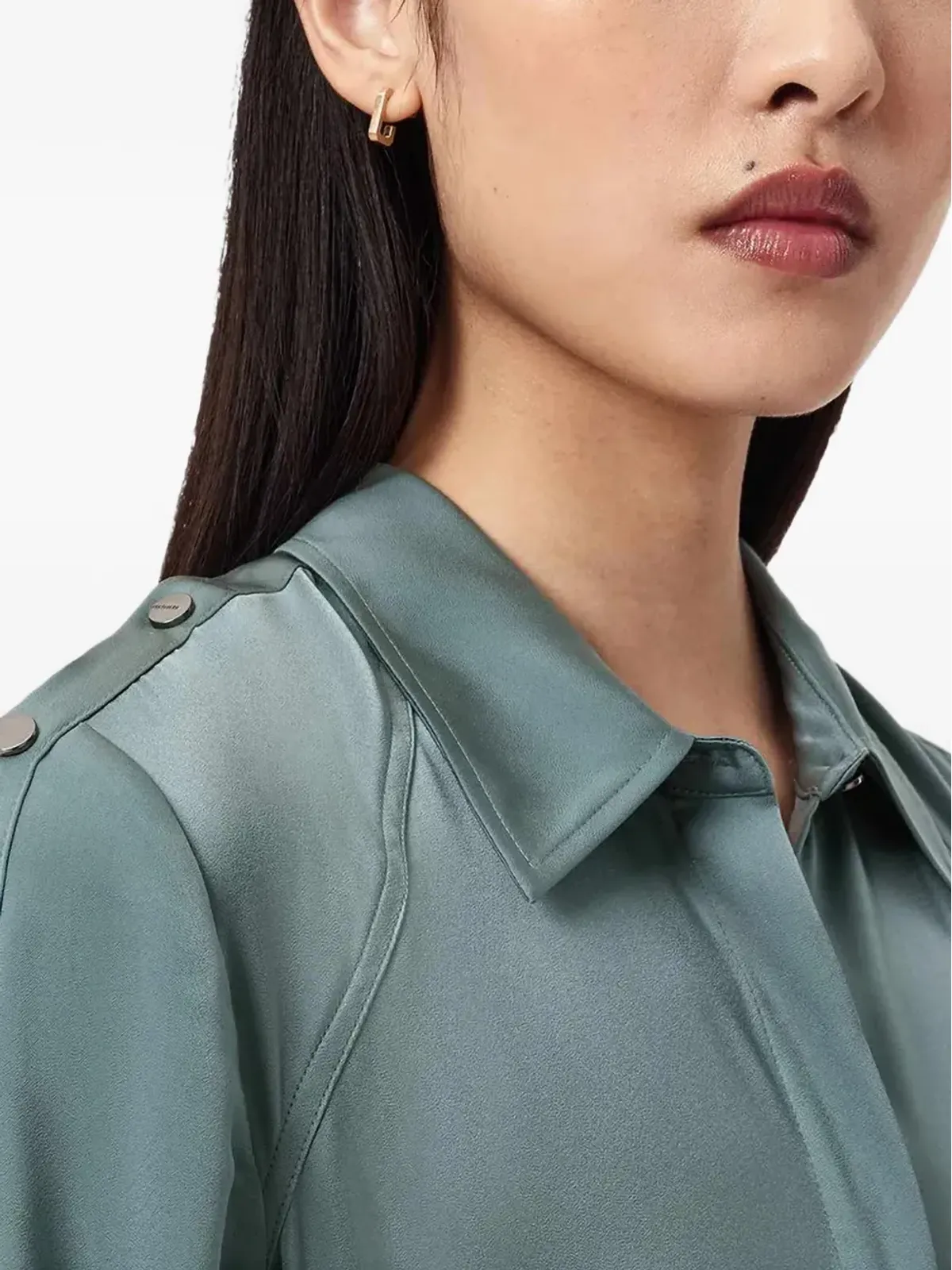 AllSaints Lexi ボタンベルト付き シャツドレス - 画像5
